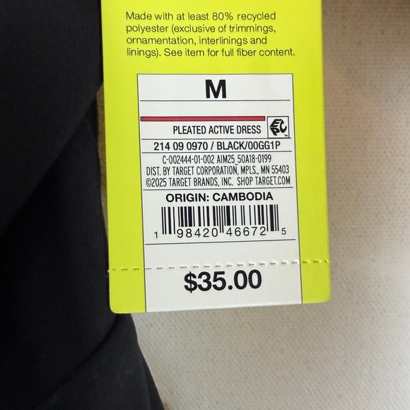 Women's Pleated Active Dress - All In Motion™ Black M - Picture 9 of 12